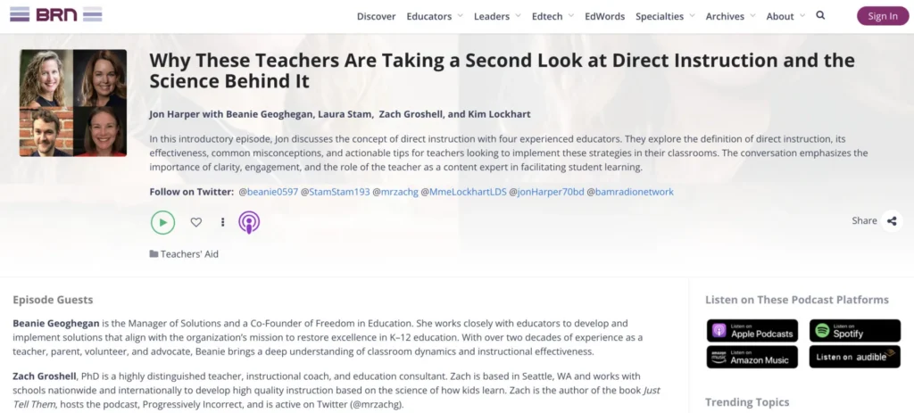 direct instruction