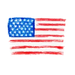 AMERICA'S 250TH-23-sketch of flag